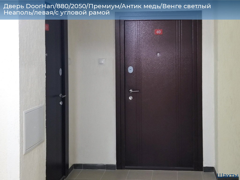 Дверь DoorHan/880/2050/Премиум/Антик медь/Венге светлый Неаполь/левая/с угловой рамой, shahty.doorhan.ru