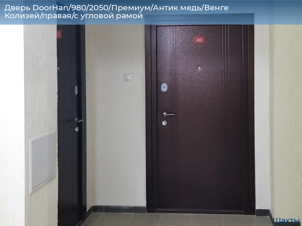 Дверь DoorHan/980/2050/Премиум/Антик медь/Венге Колизей/правая/с угловой рамой, shahty.doorhan.ru