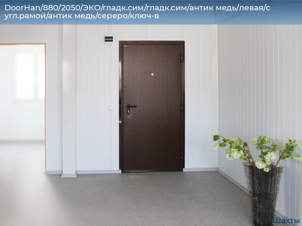 DoorHan/880/2050/ЭКО/гладк.сим/гладк.сим/антик медь/левая/с угл.рамой/антик медь/сереро/ключ-в, shahty.doorhan.ru