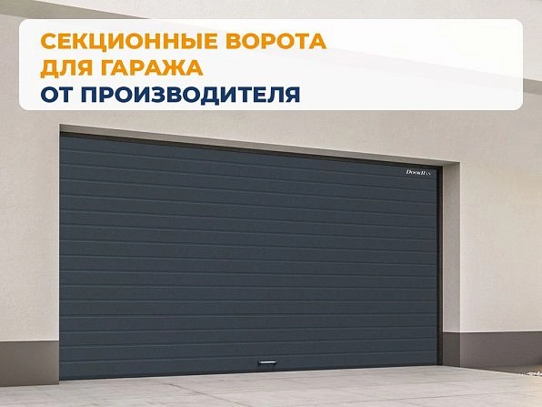 Cекционные ворота 3000х2850 мм антрацитовые DoorHan RSD02, shahty.doorhan.ru